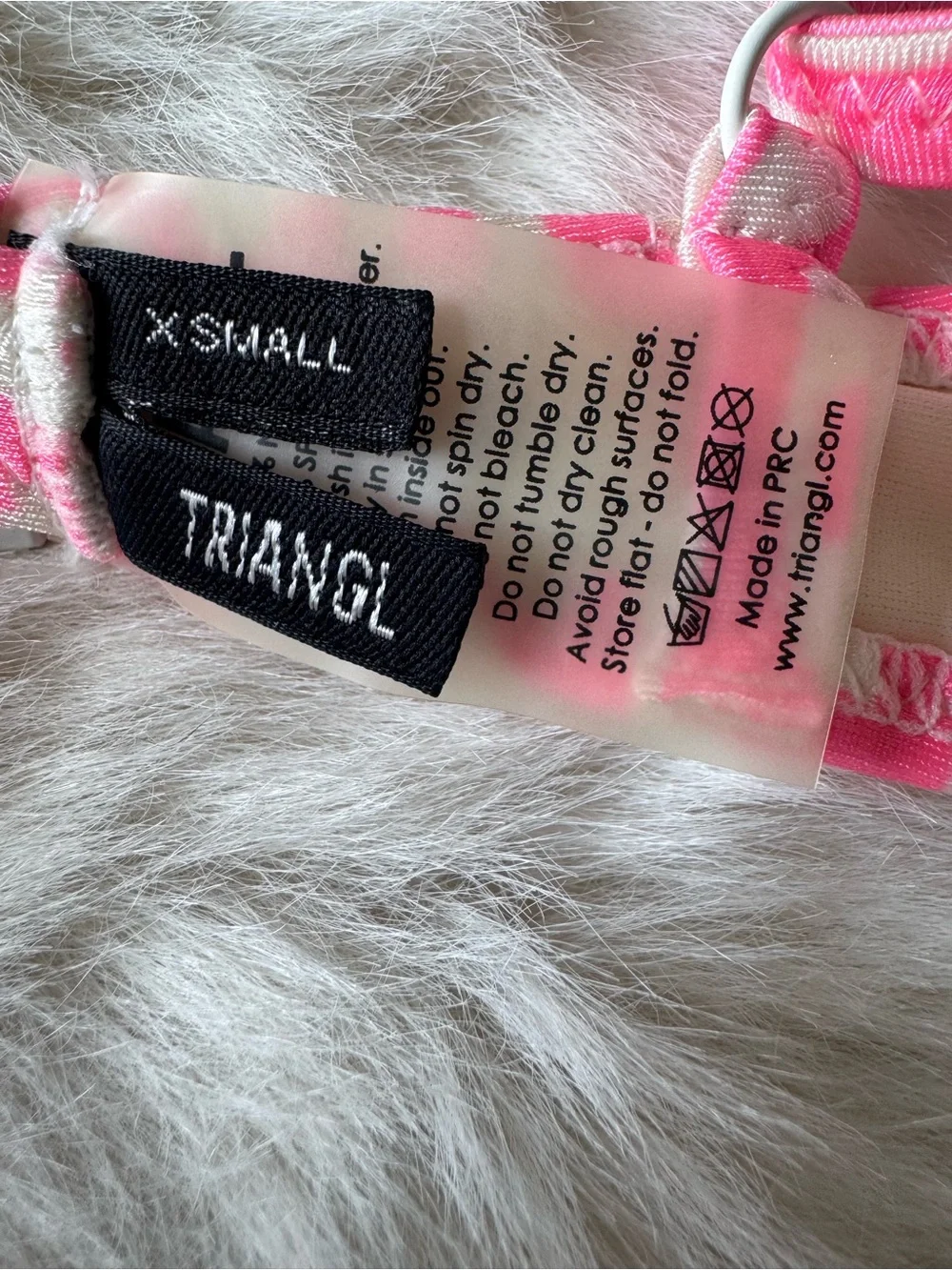 triangl swimwear Pink Leopard Print Bikini Top